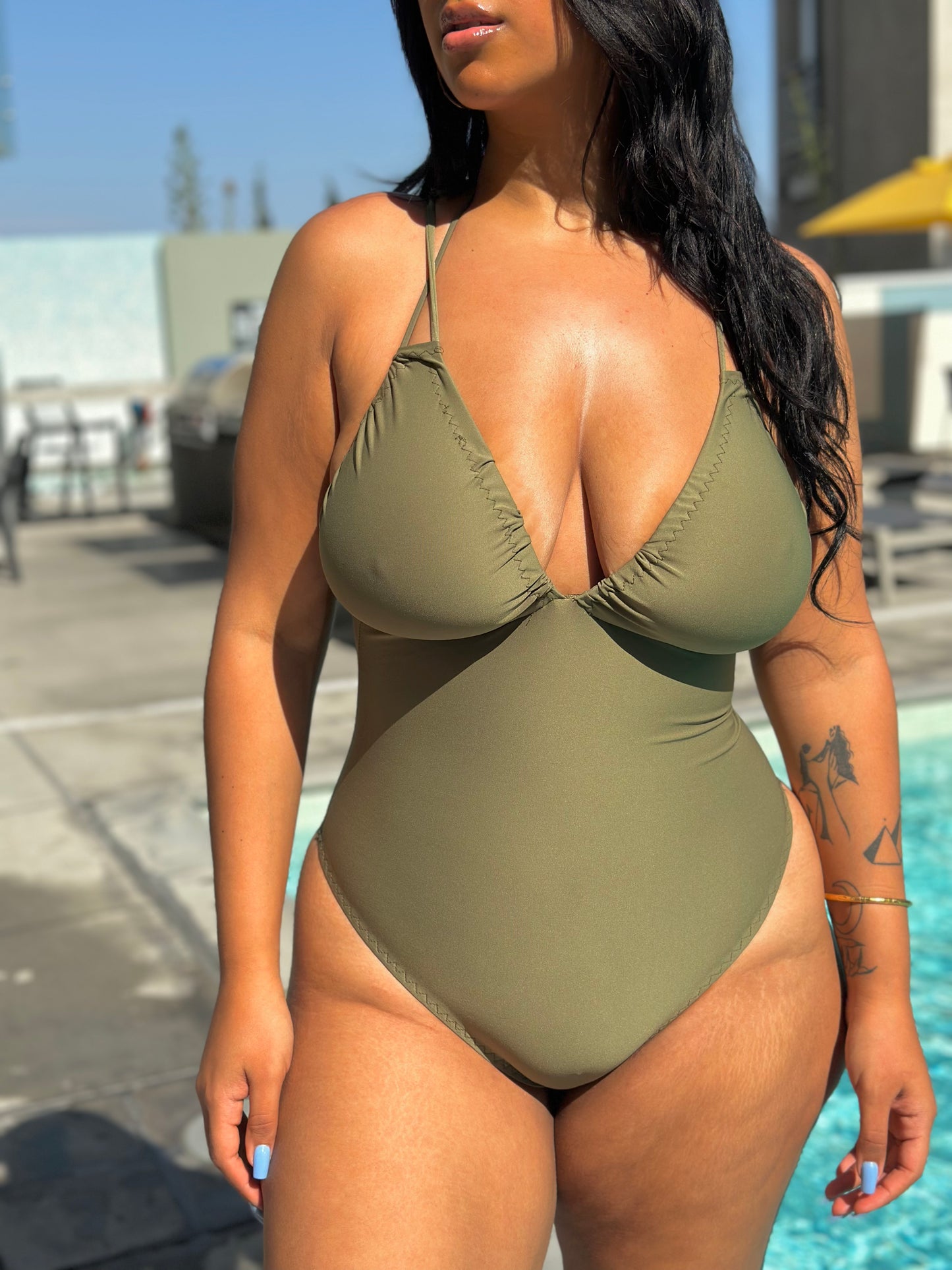 Simple Olive One Piece