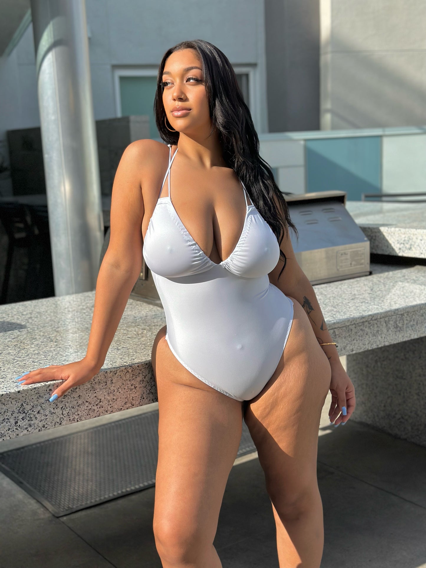 Simple White One Piece